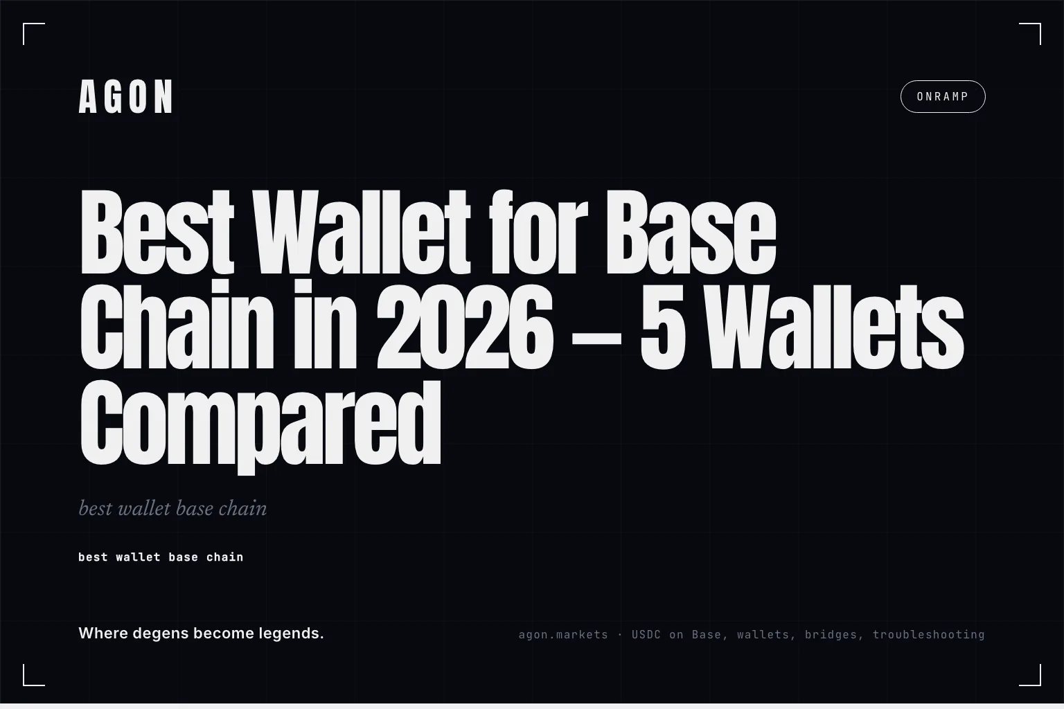 Best Wallet for Base Chain in 2026 — 5 Wallets Compared